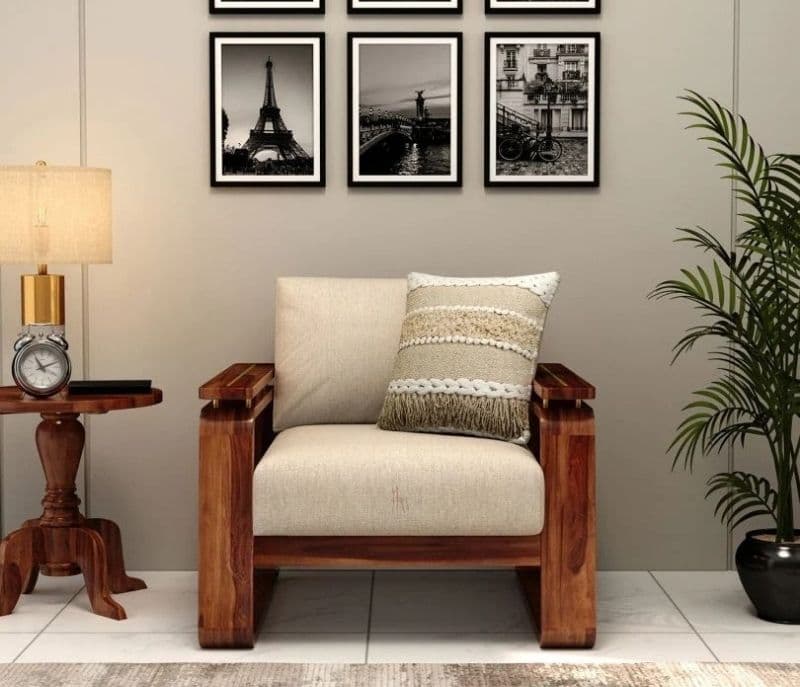 Image 5 for Vrinda Sheesham Wood Sofa with Cane and Brass Detailing