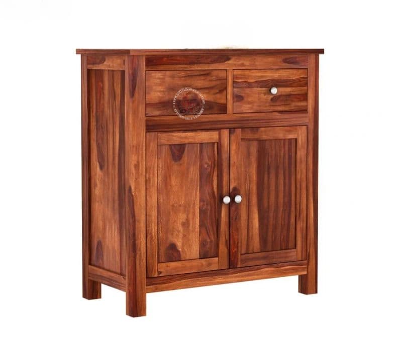 Image 4 for Clavis Sheesham Wood Cabinet With Drawers ( Honey Finish )