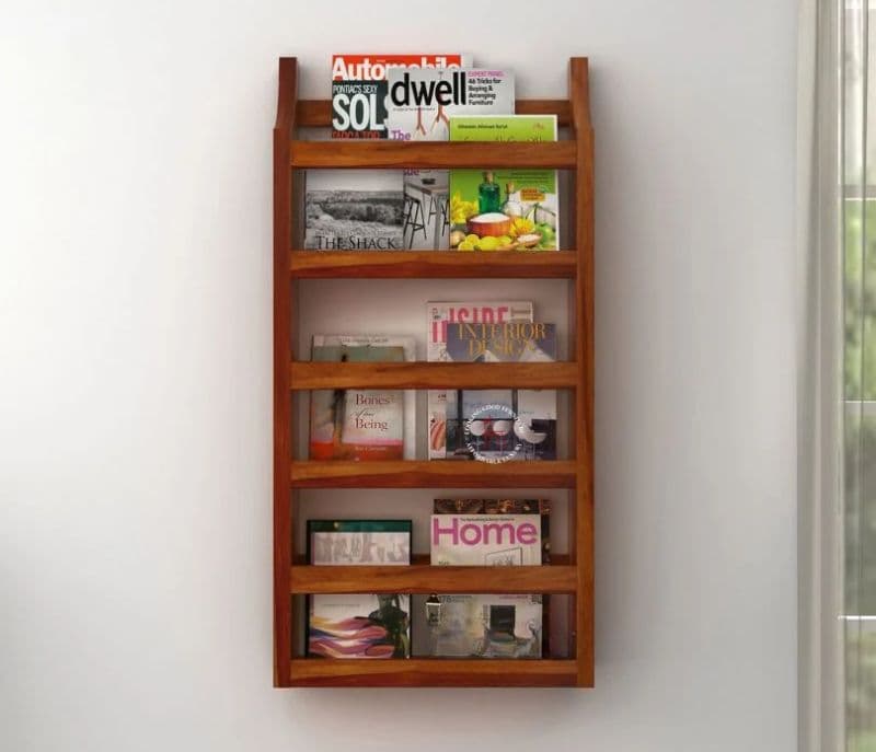 Solo Wall Magazine Rack (Honey Finish)