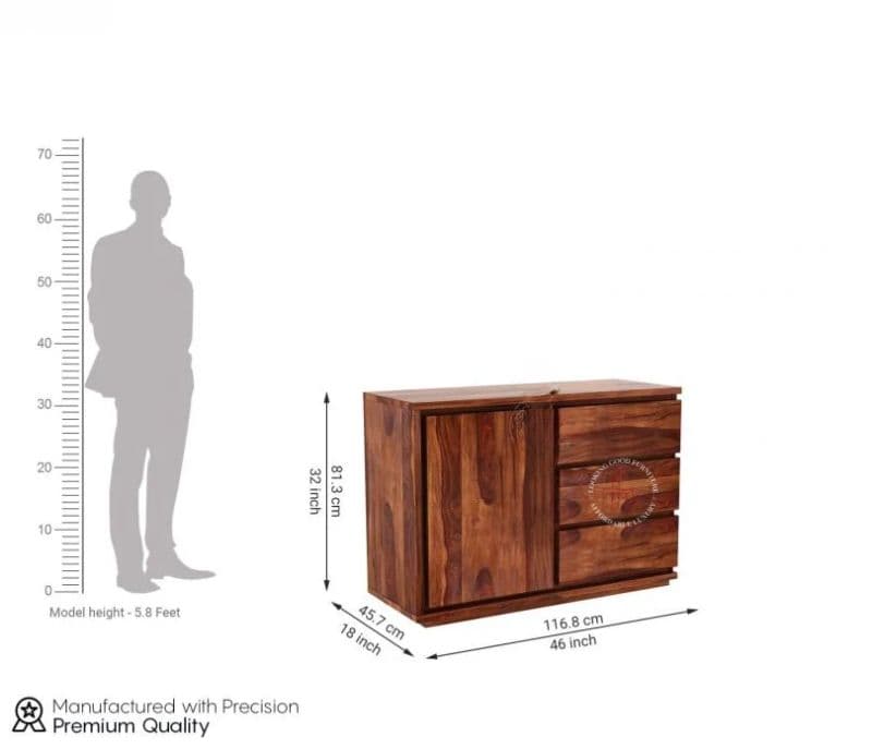 Image 6 for Hazel 3-Drawer Wooden Chest Of Drawers ( Honey Finish )
