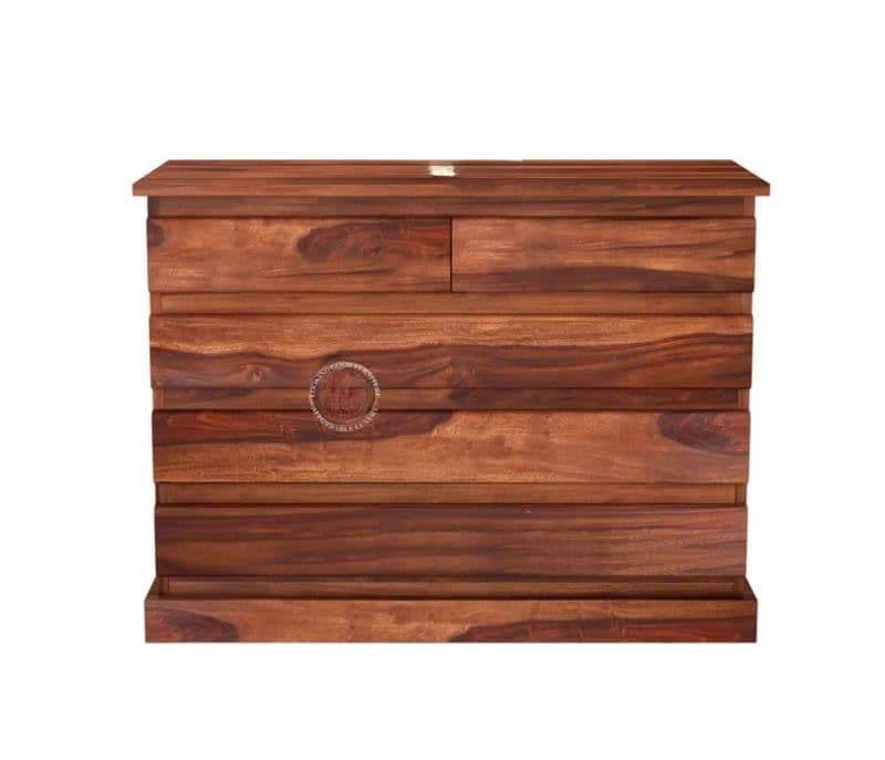 Image 5 for Colen 5-Drawer Wooden Chest Of Drawers ( Honey Finish )
