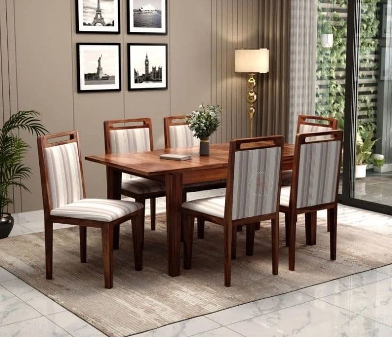 Maelynn 6 Seater Dining Set with 6 Premium Upholstered Chair