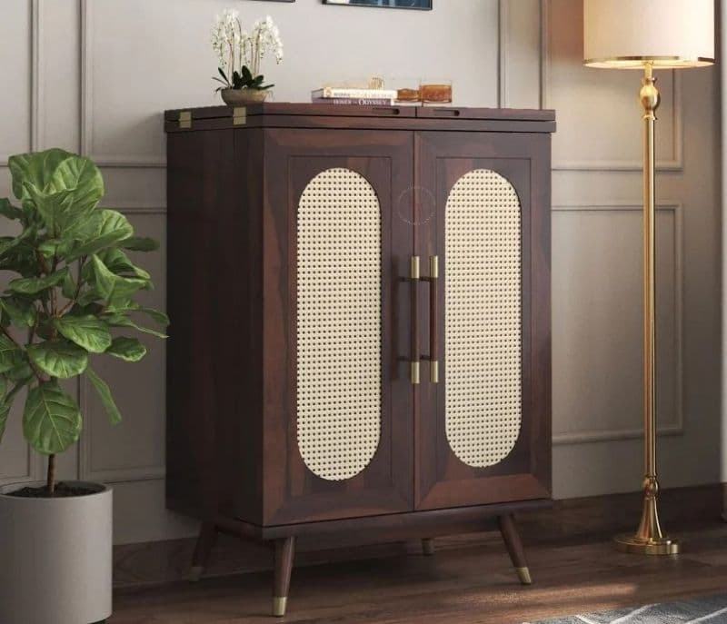 Mikaela Bar Cabinet (Walnut Finish)