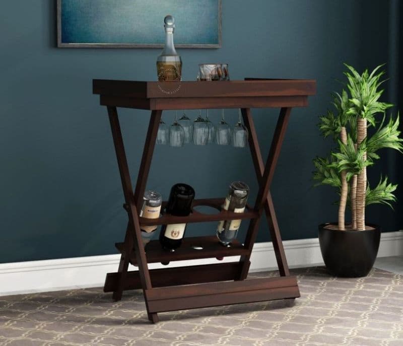 Violette Bar Trolley (Walnut Finish)
