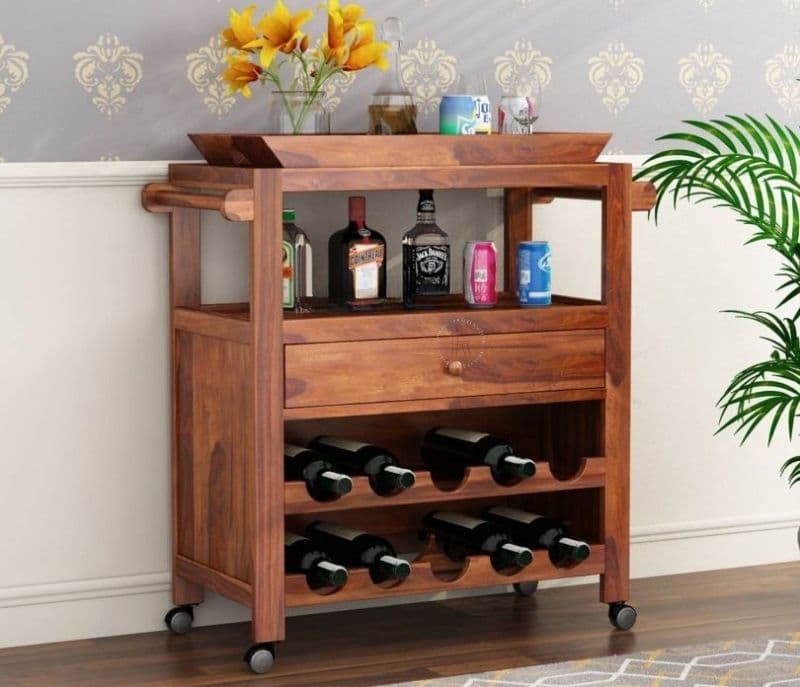 Annika Bar Trolley (Honey Finish)