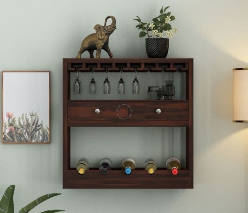 Cattleya Wine Rack (Walnut Finish)
