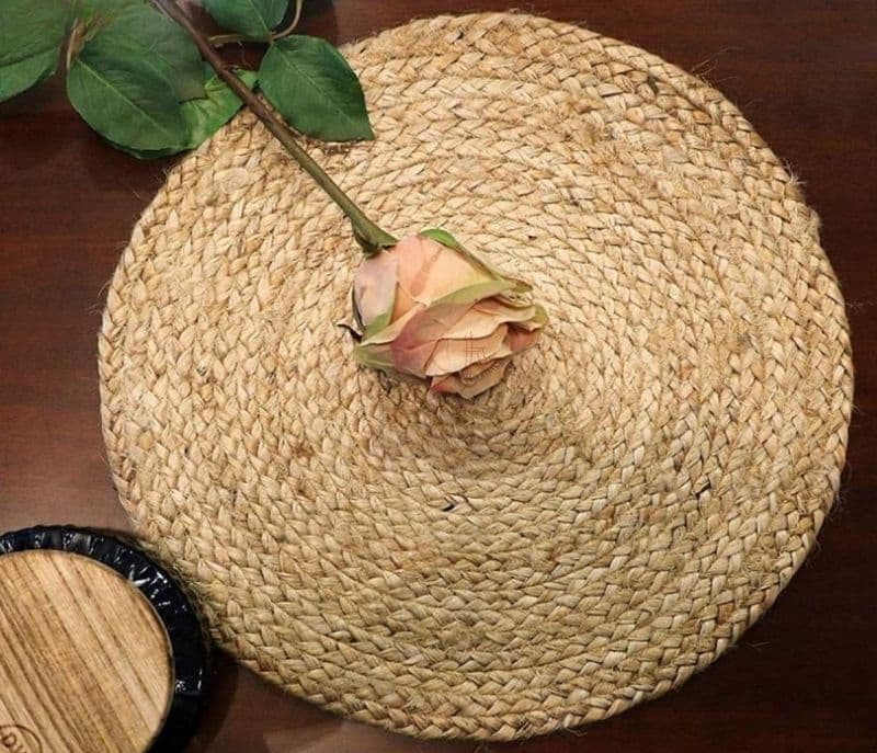 Nyomi Jute Braided Round Table Placemats - Set of 2