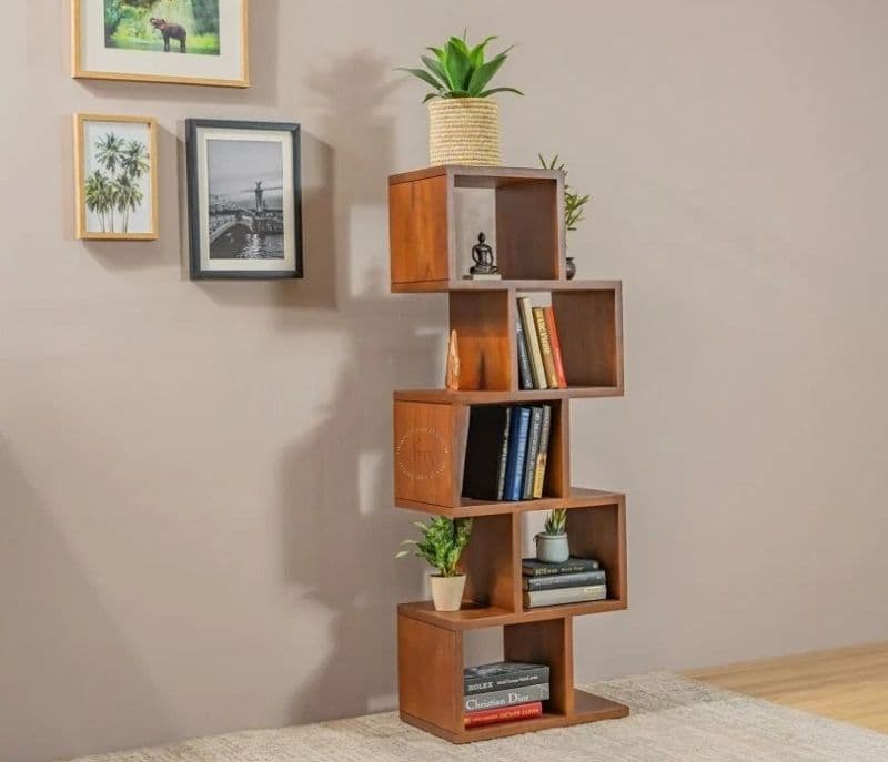 Samara heesham Wood Ladder Book Shelf (Honey Finish)