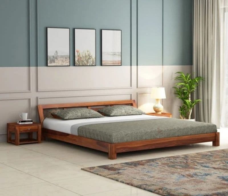 Denise Low Floor Bed (Honey Finish)