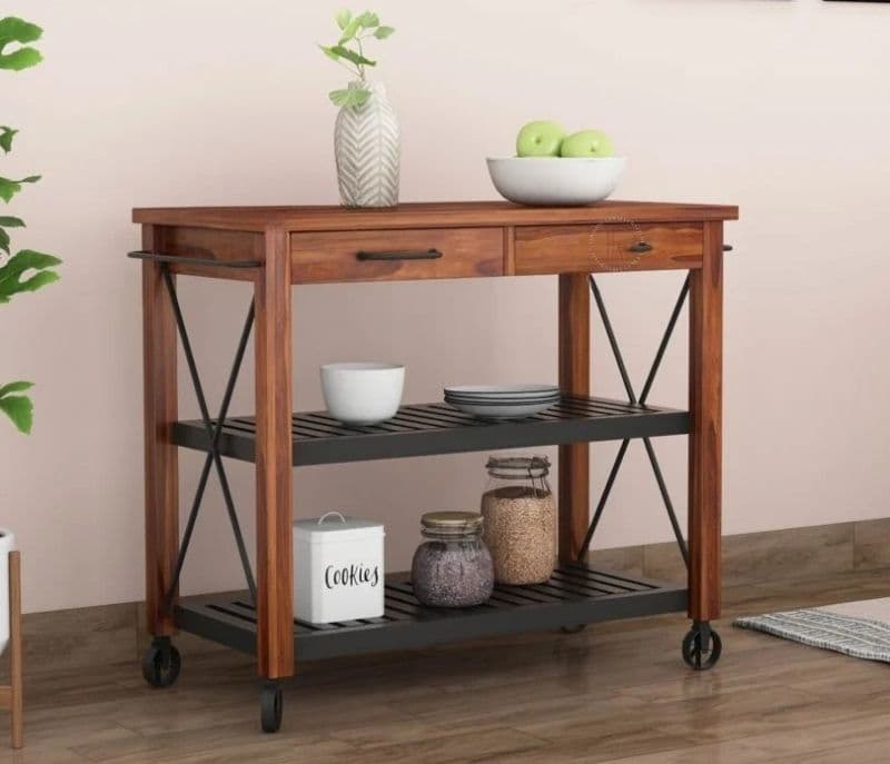 Kennedi Kitchen Trolley (Honey Finish)
