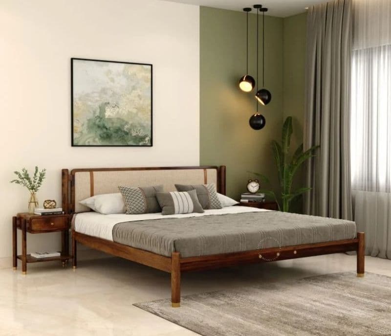 Domitilla Bed Without Storage (Teak Finish)