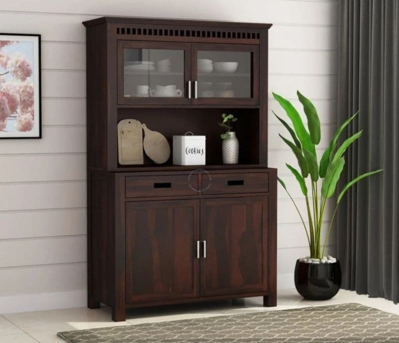 Coraline Hutch Cabinet (Walnut Finish)