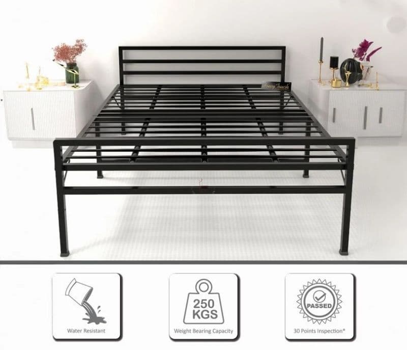 Image 3 for Elaiso Powder Coated Metal Foldable Queen Size Bed without Mattress