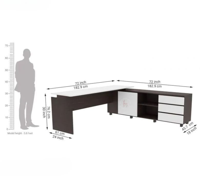 Image 6 for Kira  L shape Modular Office Table with Three Drawers