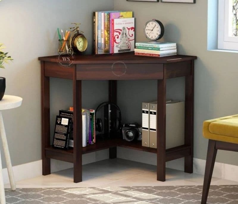 Marisol Sheesham Wood Study Table (Walnut Finish)