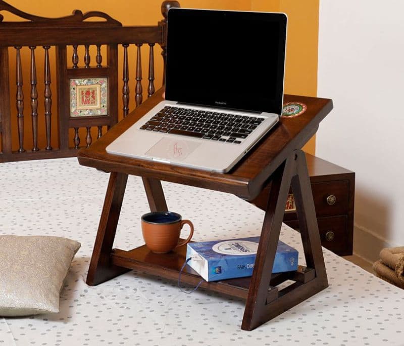 Image 2 for Nala Table for Laptop in Teakwood with Walnut Matte Finish