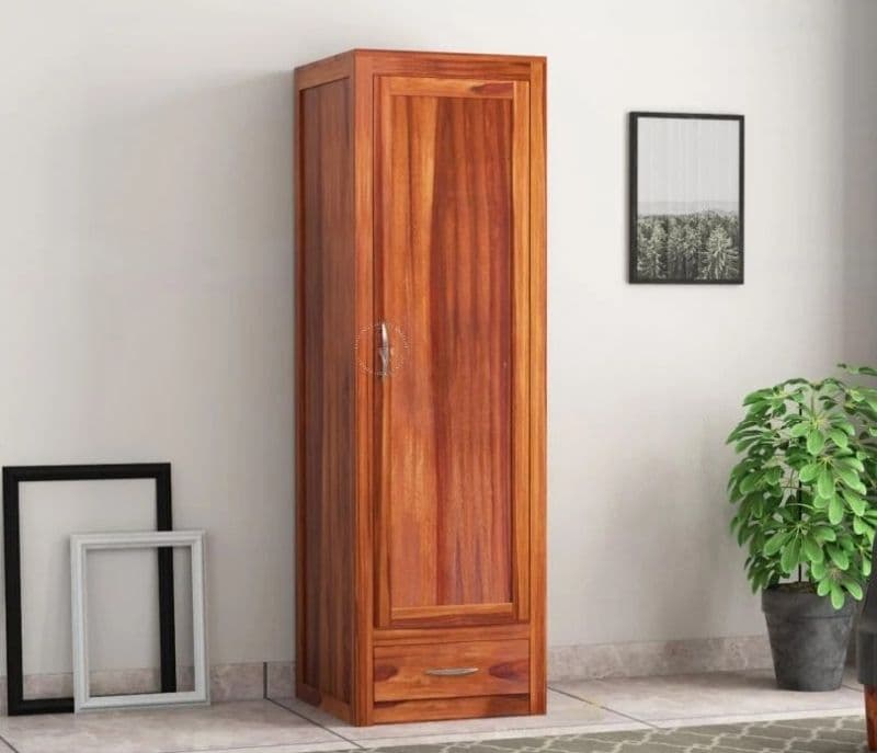 Amalia 1 Door Multi-Utility Wardrobe (Honey Finish)