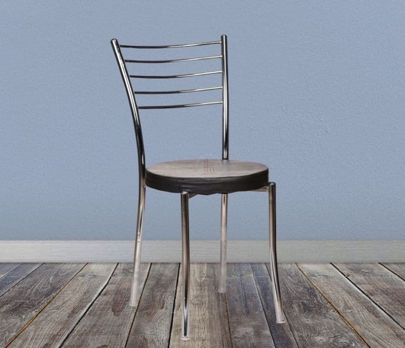 Hana Set of 2 Black PU Chrome Plated Visitor Chair