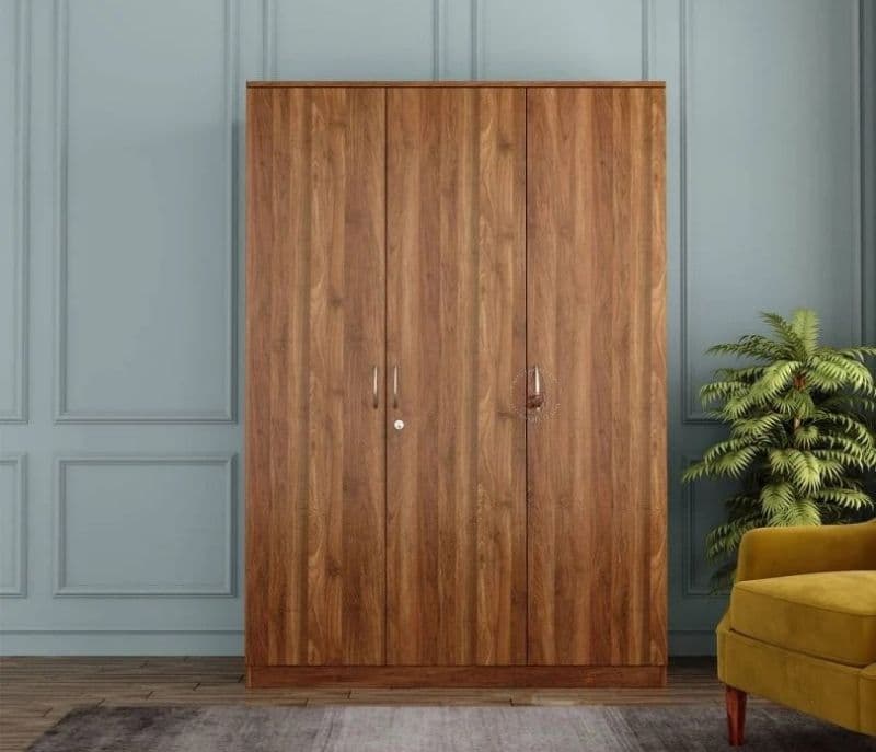 Petronilla 3 Door Multi Utility Wardrobe (Columbian Walnut Finish)