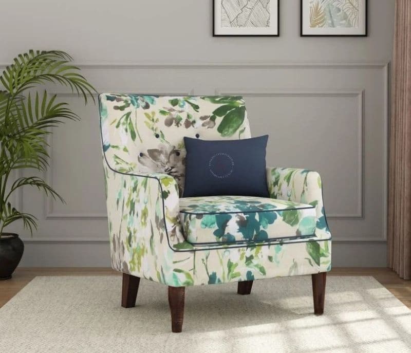 Belladonna Wing Back Chair (Walnut Finish)