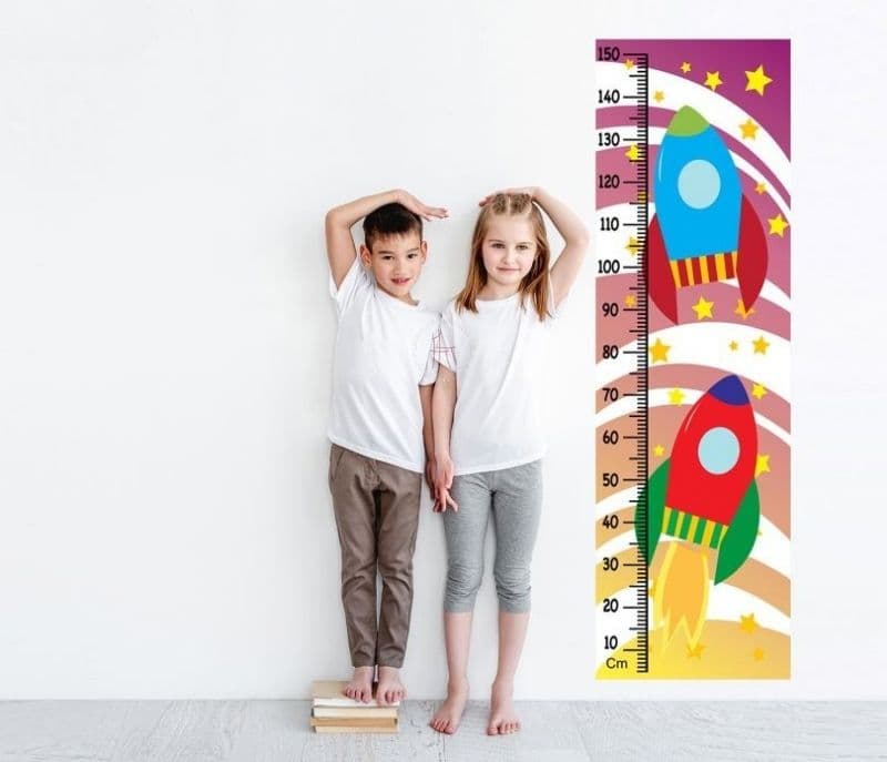 Chana Space Rockets Kids Height Chart Wall Decal