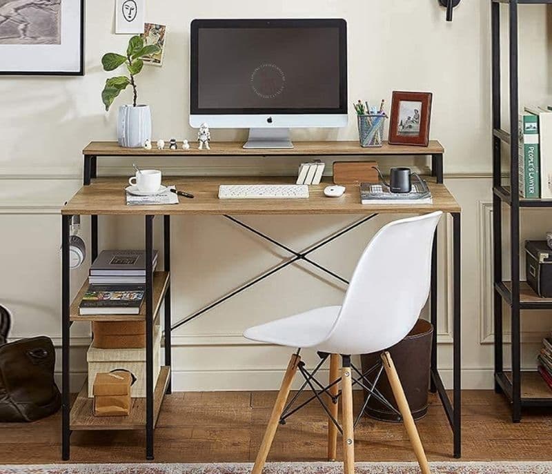 Image 2 for Kennedi Genesis Home Computer Desk with Simple Shelves