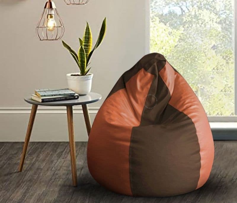 Imerio Print Leatherette Bean Bag Filled with Beans