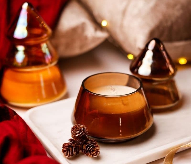 Image 2 for Eloise Forest Glass Tree Candle