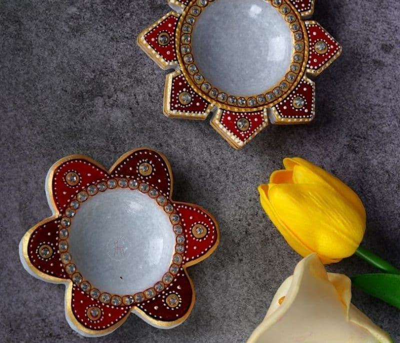 Peyton Two Decorative Marble Diyas