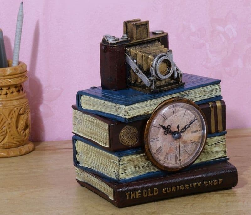 Adaline Decorative Resin Multicolor Table Clock Accent