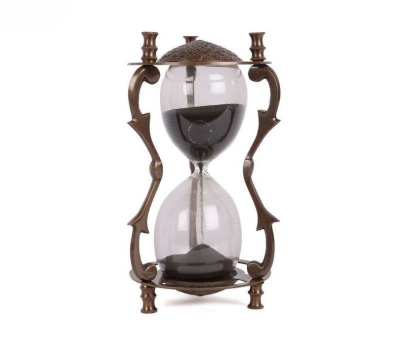 Image 2 for Mackenzie Black Sand Timer With Twigs Pillar