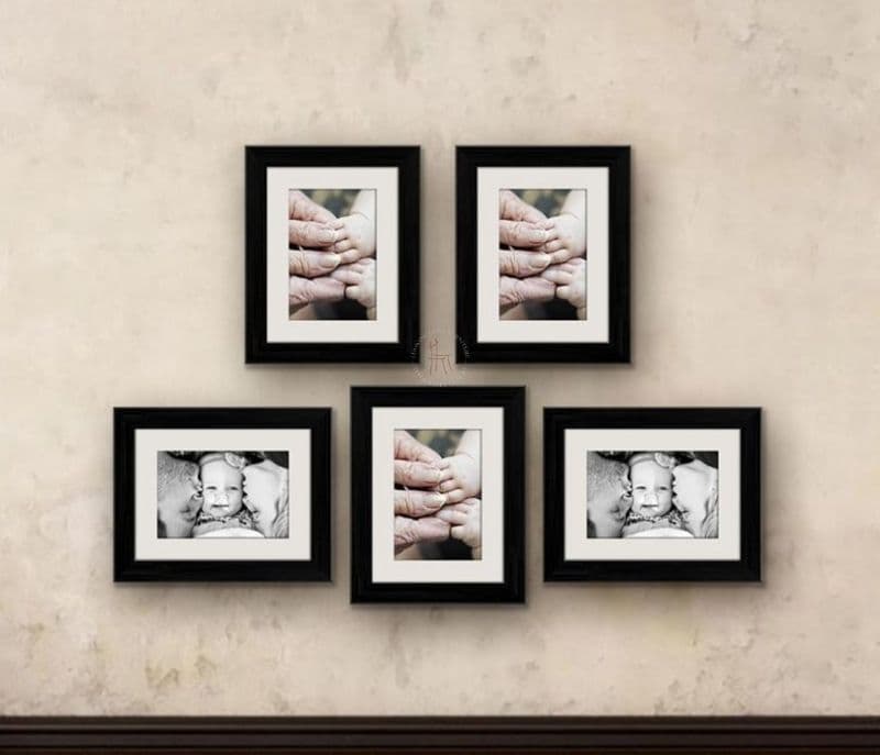 Noelle Black Wood Wall Frames - Set of 5