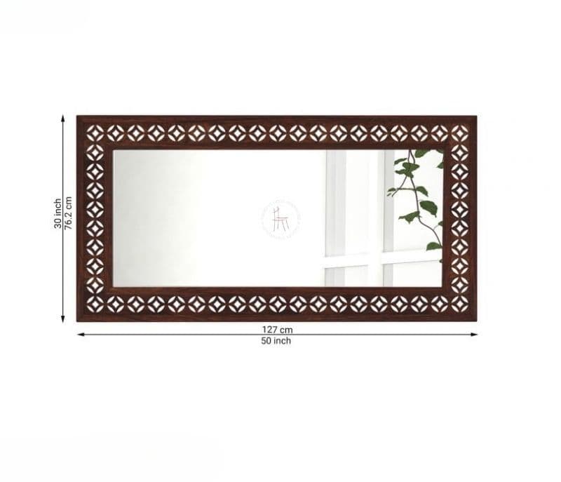Image 4 for Khloe Rectangle Mirror With Frame (Walnut Finish)