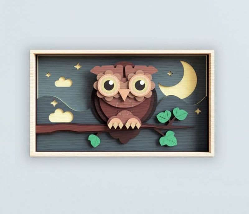 Adeline Night Sunshine Owl Wooden Wall Art