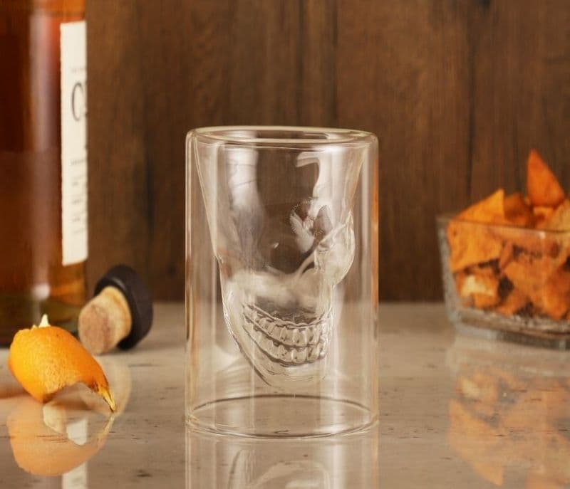 Image 2 for Brielle Double Wall Skull Whiskey Glasses 1 Piece 75 ML