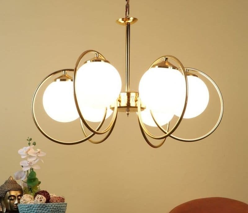 Image 2 for Maryam Modern Glass Chandeliers Gold Finish