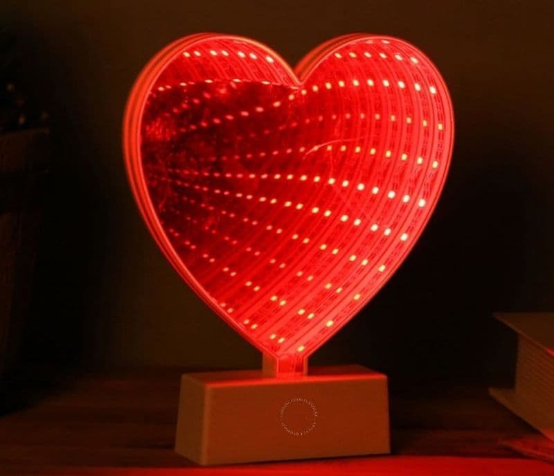 Cassidy Heart shaped LED Lighting with Rose Tinted Mirror