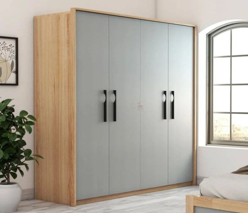 Valeria Engineered Wood Four Door Wardrobe