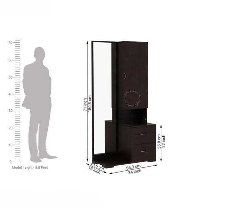 Image 10 for Monroe Engineered Wood Dressing Table with Cabinet and Pull-Out Drawers