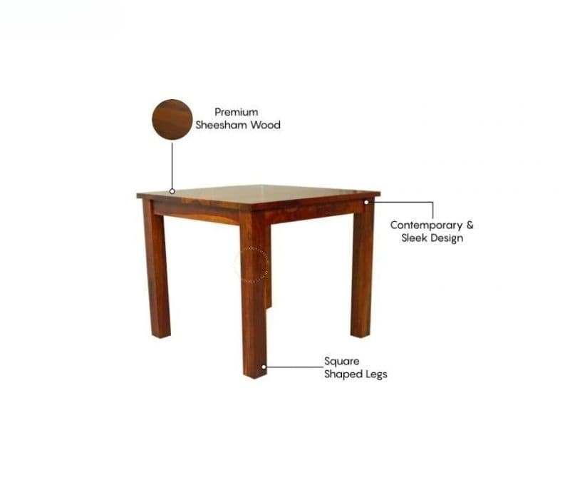 Image 10 for Raina 4 Seater Dining Set with Cushioned Chair (Honey Finish)