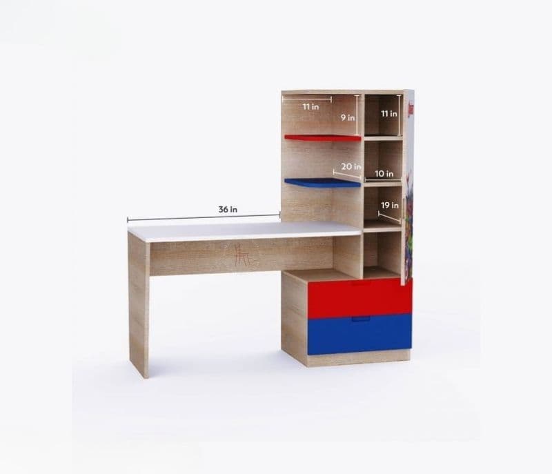 Image 6 for Shelby Finished Mr Practical Avengers Study Table with Cabinet and Drawers