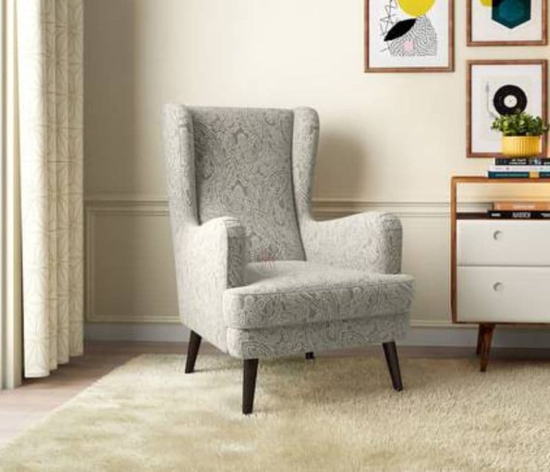 Spetla Lounge Chair in Monochrome Paisley Colour