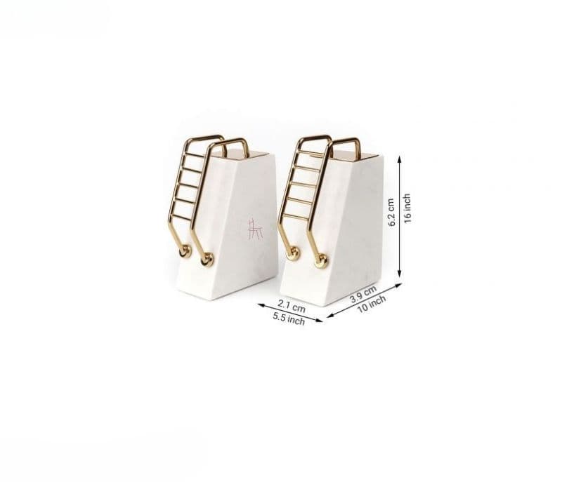 Image 11 for Sarai White Mania Marble Book End