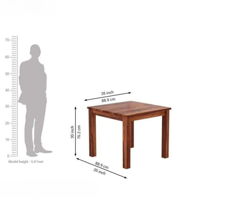 Image 11 for Raina 4 Seater Dining Set with Cushioned Chair (Honey Finish)