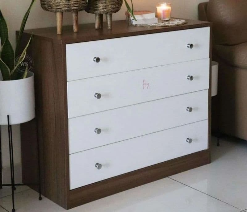 Image 3 for Savannah 4-Drawer Wooden Chest Of Drawers with Frosty White Drawer
