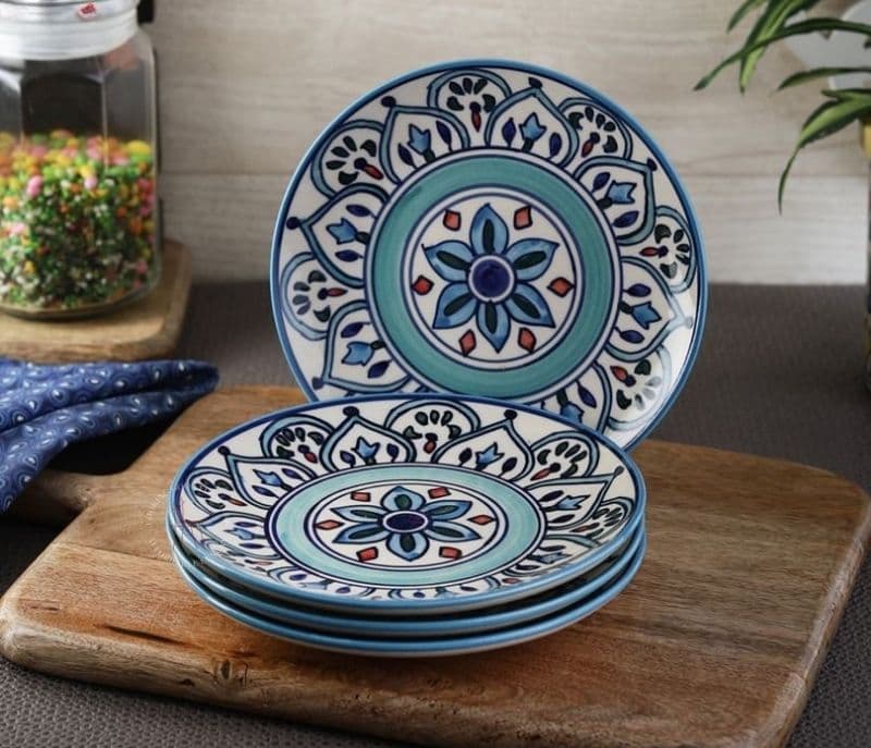 The Breeze Blue Ceramic Dessert Plates Set of 4