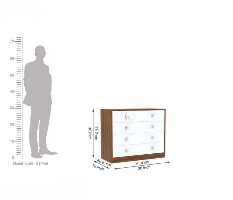 Image 10 for Savannah 4-Drawer Wooden Chest Of Drawers with Frosty White Drawer