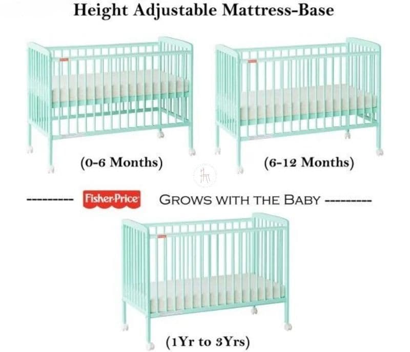 Image 4 for Reese Adjustable Sturdy Casters Cot For Baby
