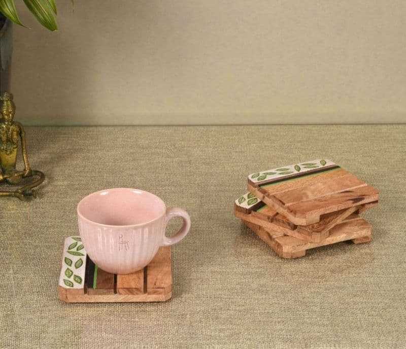 Adalee  Hand Painted Coasters Set Of 4