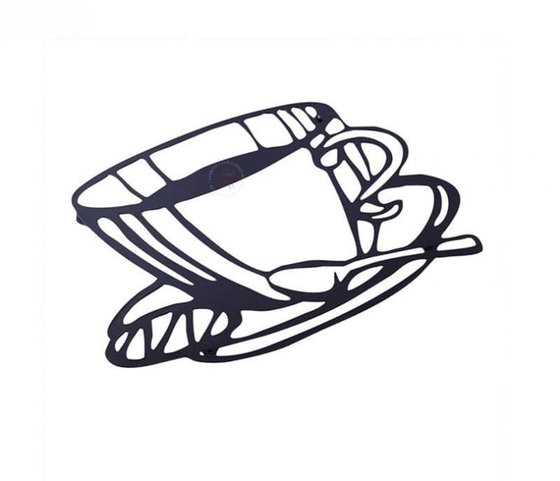 Image 3 for Keyla Black Tea Cup Pattern Hot Plate Stand